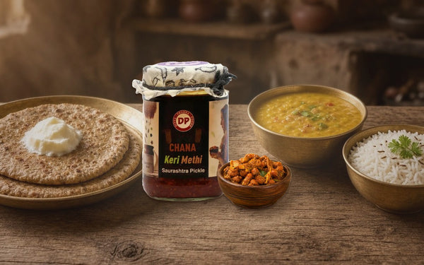 hand made chana methi papad: Gujarati Homemade Achar Guide - Focus Keyword: Pickle Pairings